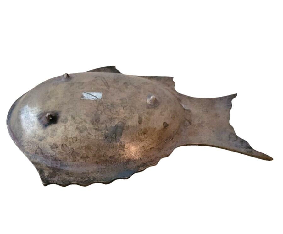 Fish Solid Brass Trinket Dish Gorgeous Patina Vintage 