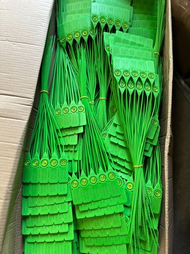 Guarnizioni di sicurezza in plastica verde 380 mm. Etichette numerate ad alta resistenza pull tigh - Foto 2 di 21