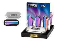 1 x Clipper Icy Full Metal Lighter Regular Flame With Gift Box