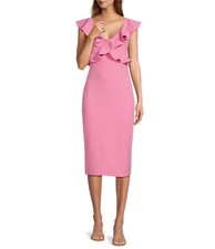 ANTONIO MELANI ANISLEY PENCIL DRESS SCUBA CREPE MIDI BLOOM PINK SIZE XS, L & XL