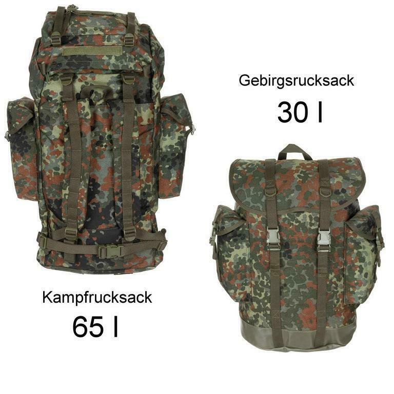 Thumbnail - Bundeswehr Gebirgsrucksack 30l O. Kampfrucksack 65l Aus Orig. Material