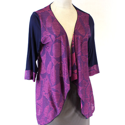 Aster Firmiana Plus Size Purple Open Front Cardigan 1X