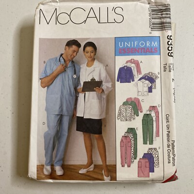 McCalls 9359 Unisex Medical Lab Scrubs Uniform Sewing Pattern Uncut  XL  XXL