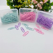 MultiColoured Paper Clip 28mm traditional Shape Plastic Coating In Hard Clip Box