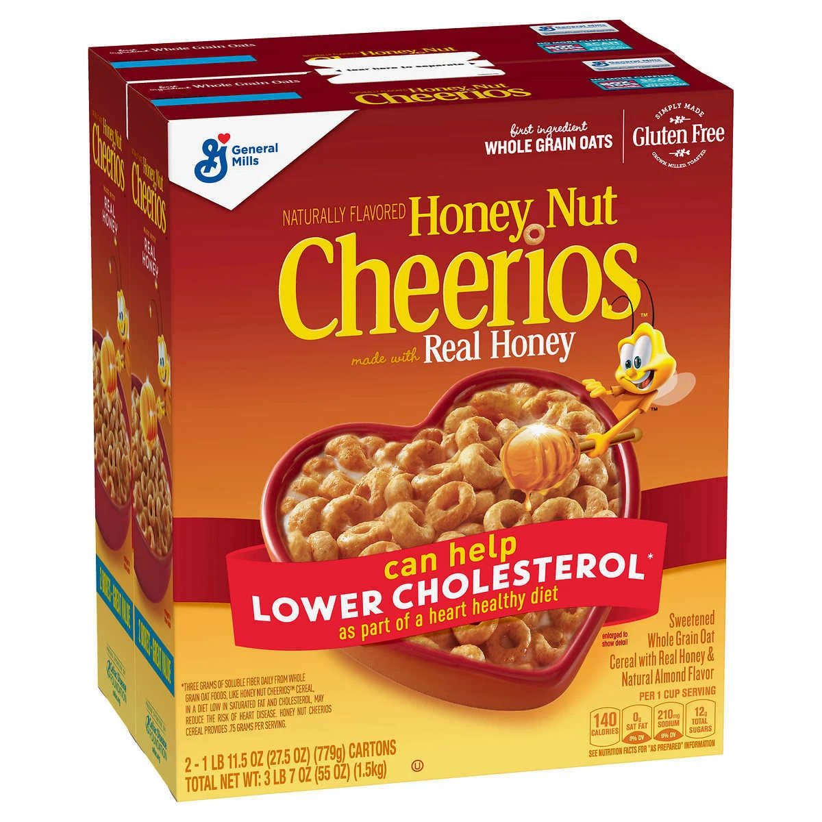 Honey Nut Cheerios Naturally Flavored Sweetened Whole Grain Oat 
