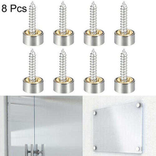 Brass Mirror Screws for Furniture Set of 8 with Stainless Steel