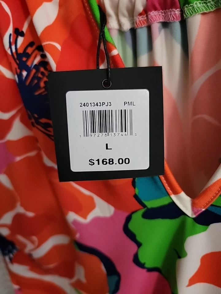 Trina Turk Sleeveless Tunic Top Floral Tank Women's Size Large Juju Print - Image 3 of 3