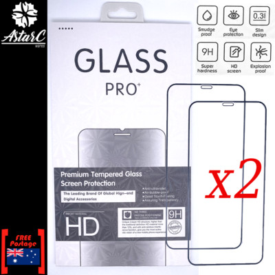 2x Full Cover Tempered Glass Screen Protector iPhone 14 13 12 11 Pro Max Mini