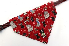 Christmas Dog Bandana, OVER THE COLLAR, Size S,M,L,XL,XXL, Christmas Red