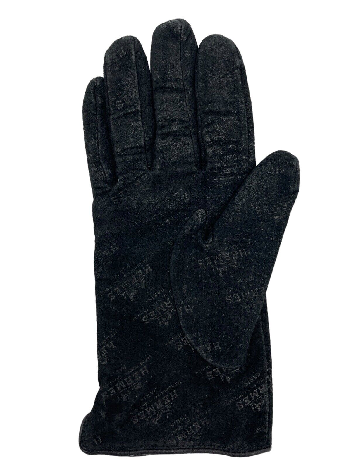 Vintage Hermes Paris Black Ladies Gloves Suede He… - image 4