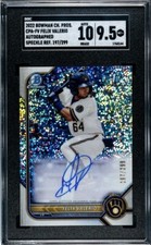 2022 Bowman Felix Valerio 1st Chrome Speckle Refractor Auto #/299 SGC 9.5 w/ 10
