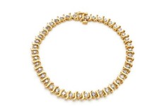 10k Yellow Gold 2.50 CTW Diamond Tennis Bracelet 7.5"