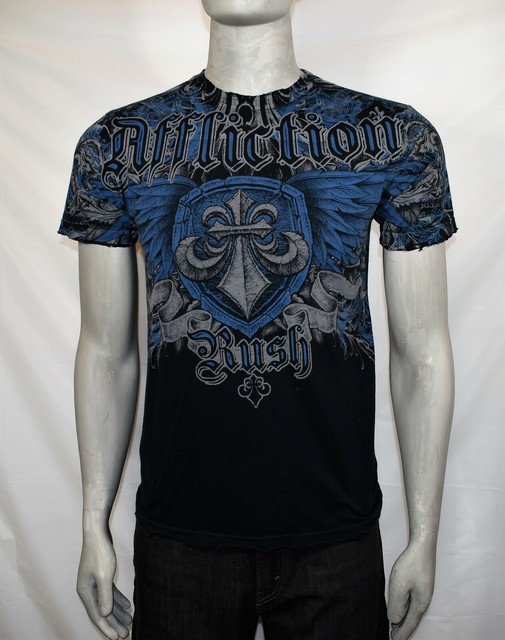 Affliction Georges St. Pierre RUSH Distressed Mens Sz Small GSP T-Shirt Black | eBay