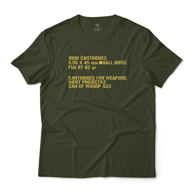 Military 5.56 Ammo Box Graphic T-Shirt Premium Short Sleeve Funny