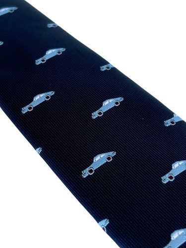 Corbata azul marino oscuro con clásico estilo deportivo Porsche 911 de Frederick Thomas - Imagen 3 de 5