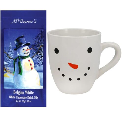 Snowman Hot Chocolate Cocoa Gift Set Including 20 ounce Mug and White Choc Mix