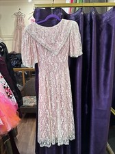 Vtg 80s Gunne Sax Jessica McClintock Romantic Prom Cottagecore Pink Dress Size 3