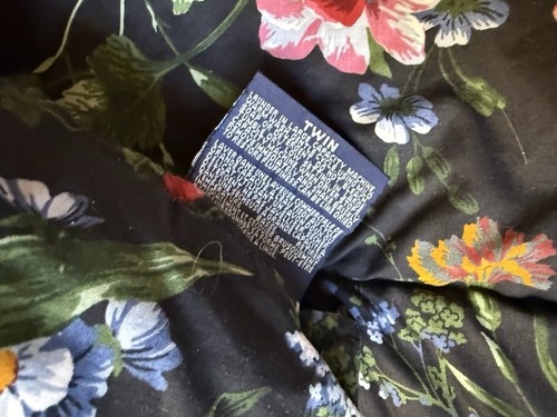 RARE Ralph Lauren *ISADORA TWIN COMFORTER Black FLORALS Cossette Roses EXCELLENT - Picture 7 of 9