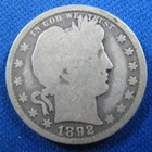 1892 BARBER QUARTER    (ekq1)