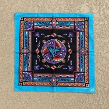 Vintage Wamcraft Southwestern Aztec Bandana Handkerchief Scarf Made In USA