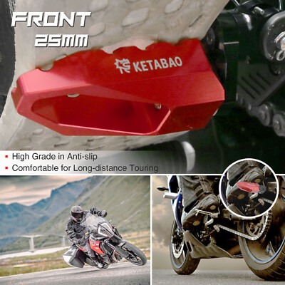 ペドリ Lサイズ Red BUZZ Front Wide Footpegs 25mm Lower For Kawasaki ZX-10R
