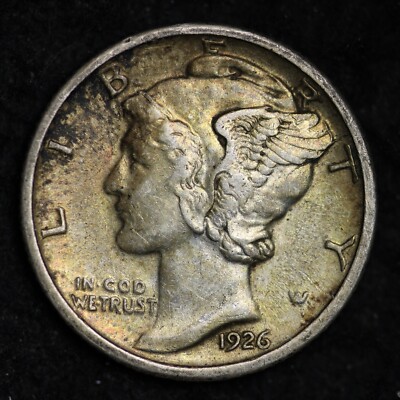 1926 Mercury Silver Dime CHOICE AU TONED FREE SHIPPING W80XF