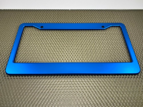 BLUE Anodized ALUMINUM Standard CAR License Plate Tag Frame - Picture 5 of 7