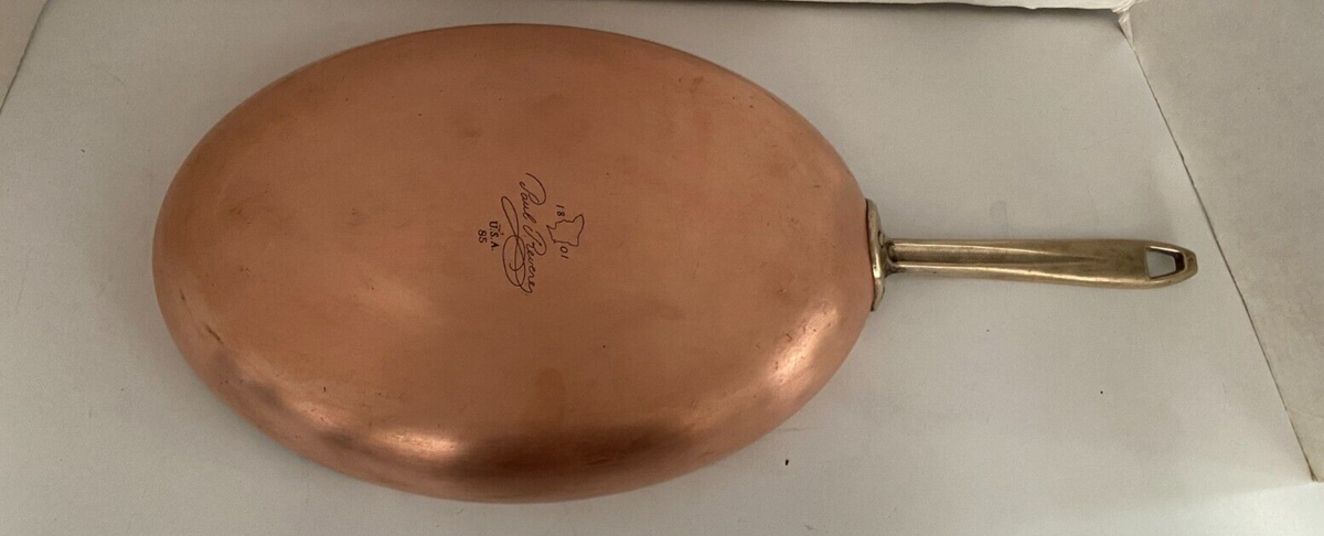 VTG 1801 Paul Revere Ware Copper Clad Oval Fish Skillet Fry Pan