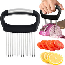 Onion Slicer Holder, Tomato Slicer Large Stainless Steel Onion Cutter Vegetable 