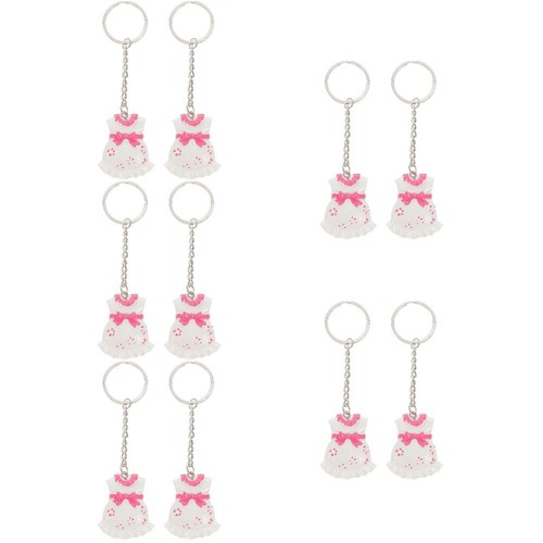 10 PCs Gäste Geschenke Kleid Keychain Hochzeit Babypartydekorationen für Mädchen - Bild 7 von 12