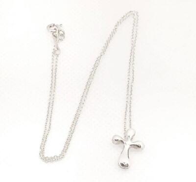 Tiffany & Co.Small Cross Pendant Necklace Elsa Peretti Sterling