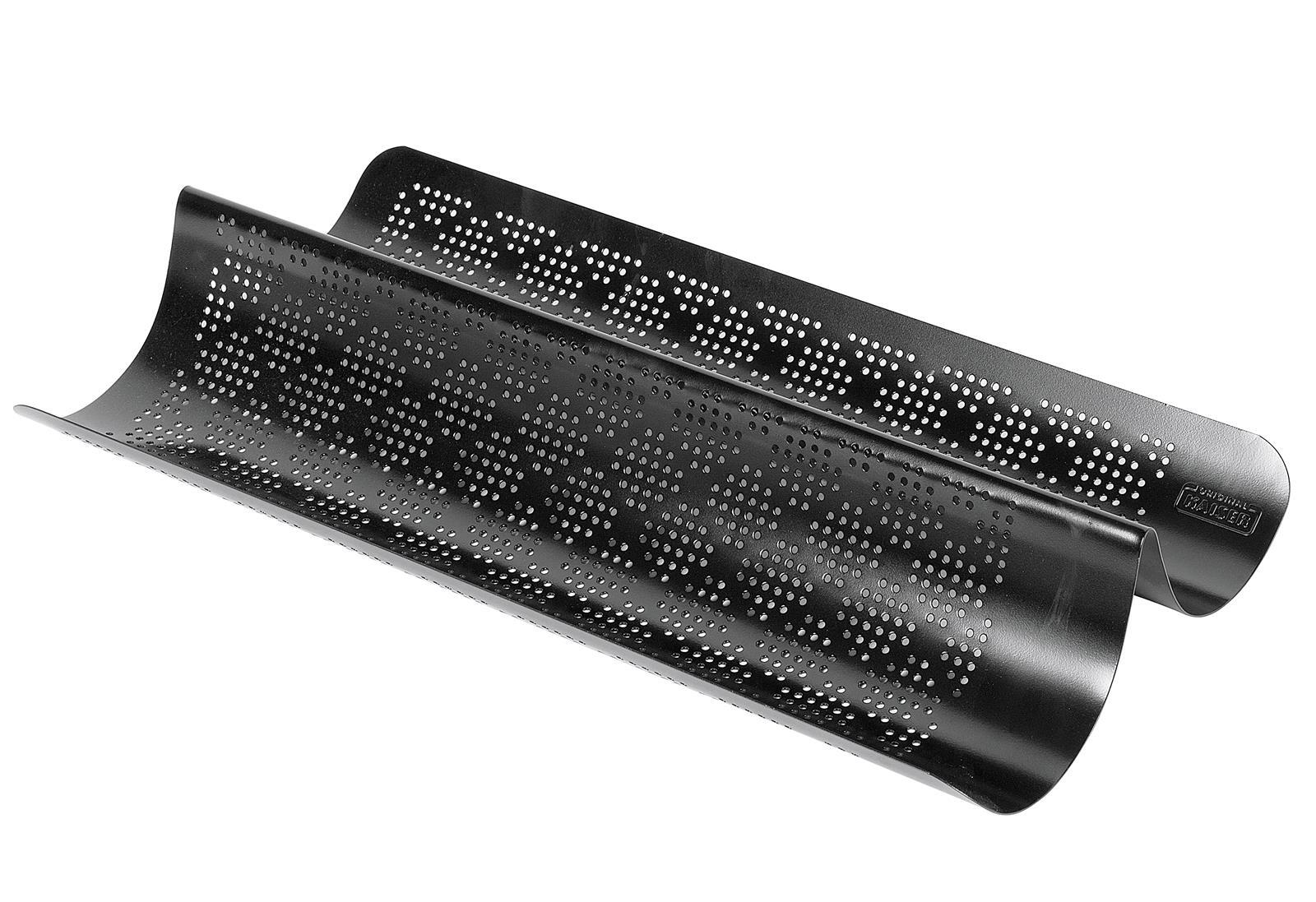 KAISER Baguetteform perforiert für 2 Baquettes schwarz Backform Backblech Neu