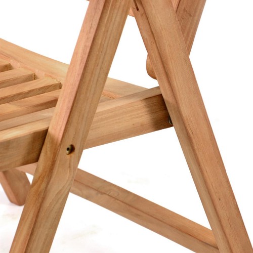 DIVERO Gartenstuhl Klappstuhl Hochlehner mit Armlehnen Teak Holz behandelt - Bild 3 von 7