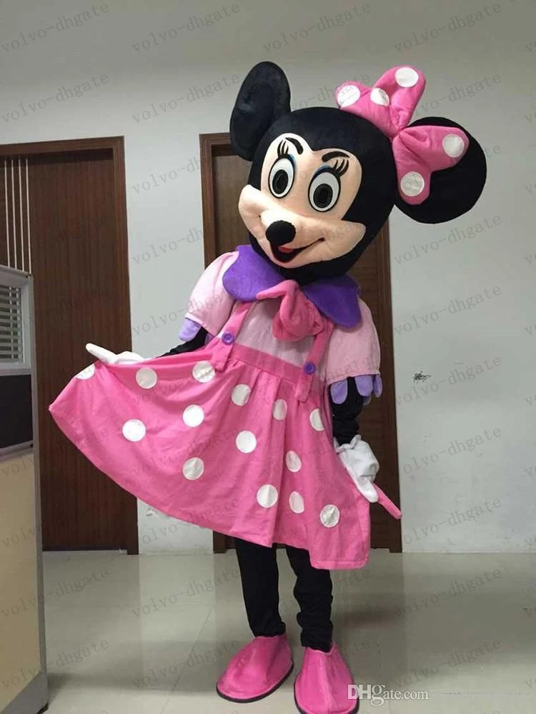 Minnie Mouse Mascot Costume Girl Birthday Party Dress Adult Size Pink  Halloween