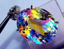 Natural Oval Mystic Topaz 98.10 Ct+ 925 Solid Silver Rainbow Pendant Gemstone