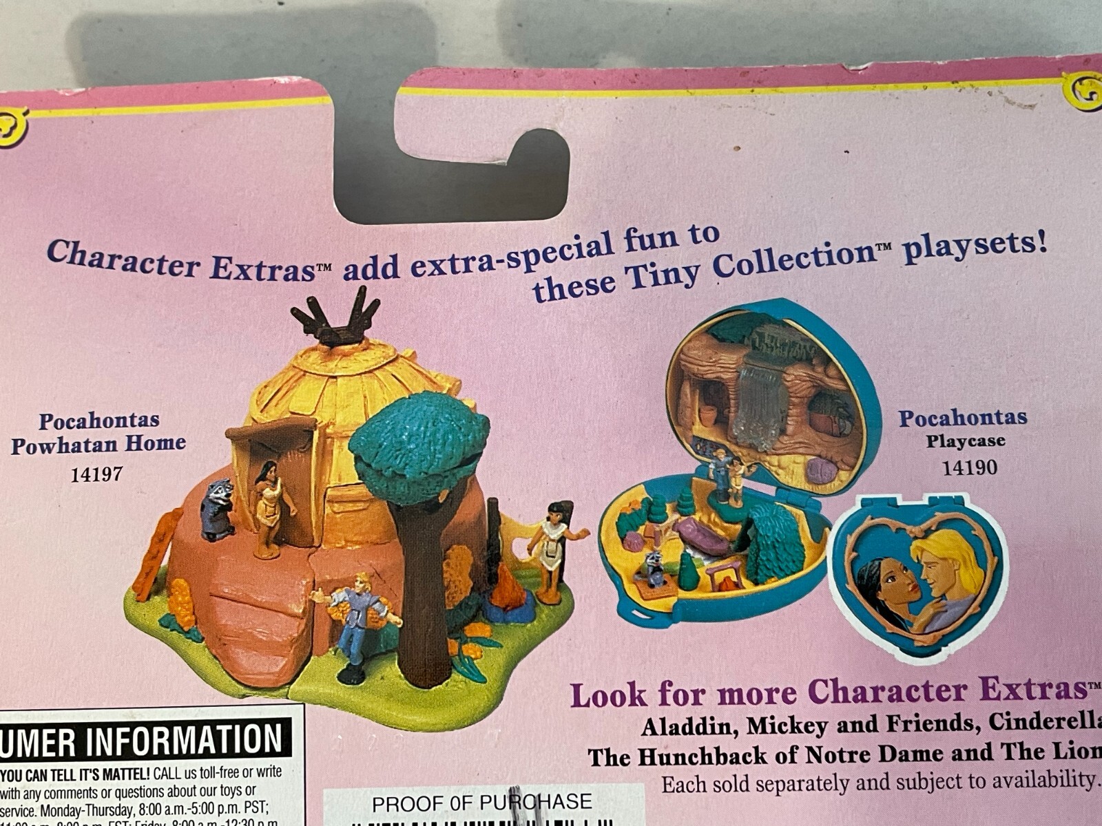 1996 VTG Bluebird Polly Pocket POCAHONTAS Tiny Collection Character Extras NOS