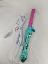 NEW Beachwaver B1 Pink and Green Cactus Rotating Curling Iron Model BW166