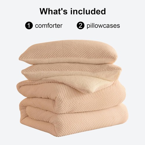 Set piumone design jacquard 3D ultra morbido caldo king size pelliccia di sherpa peluche NUOVO - Foto 4 di 6