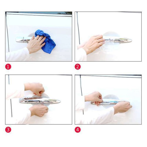 8x Car Door Handle Cup Protector Film Anti Scratch Protection Clear Sticker Trim - Picture 13 of 13
