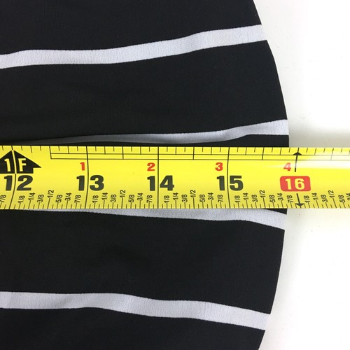 White House Black Market Dress XS Black Matte Jersey Striped Strapless Tie Belt - Picture 5 of 9