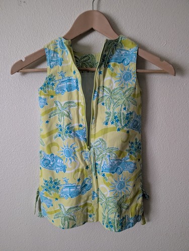 Vintage Lilly Pulitzer Kleid Mädchen 4 Retro Palme Woody Car Coastal Sommerkleid - Bild 11 von 12