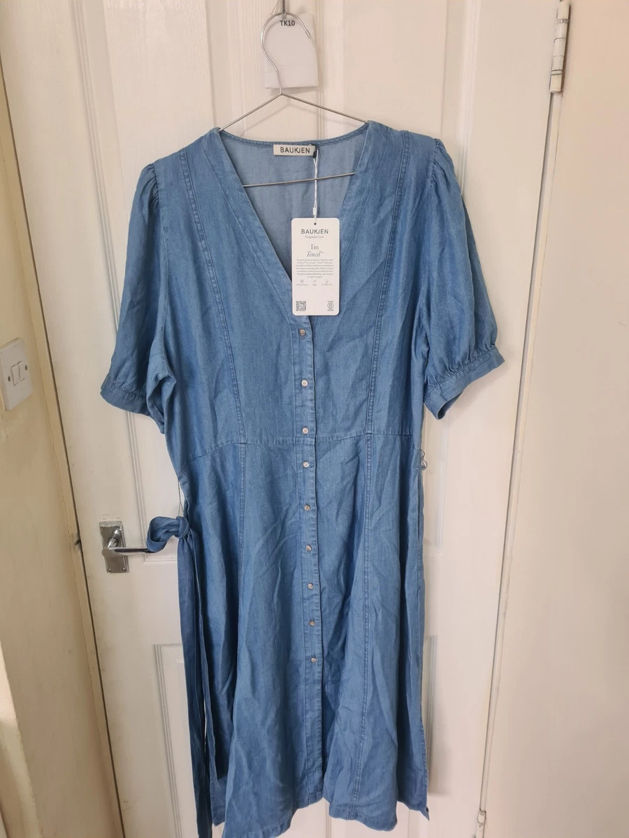 white christmas dresses Clementina Denim Midi Dress - Mid Indigo