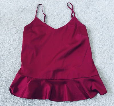 MANGO MNG Schösschen Satin Top rot - pink XS 