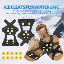 Ice Cleats for Boots Shoes, Ice Shoe Grips Anti Slip for Men Women, Rubber S siz
