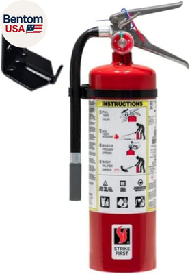 Strike First ABC Fire Extinguisher 5 Lb | 3A:10BC Dry Chemical, Pressure Gauge,