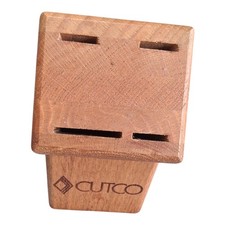 CUTCO Knife Block 4 Slot Made in USA Wooden Vintage Solid Wood Four Slots