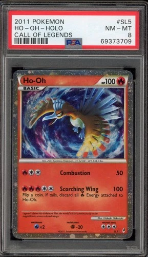 Pokemon Ho-Oh Call of Legends Shiny Holo Rare #SL5 PSA 8