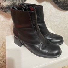 AJ Valenci Women's Black Leather Ankle Boots Size 8.5 M Side Zipper  821771