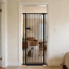 Extra Tall Cat Gate 61.02" High 29.92"-34.24" Wide Pet Gate Black  Dog Gate