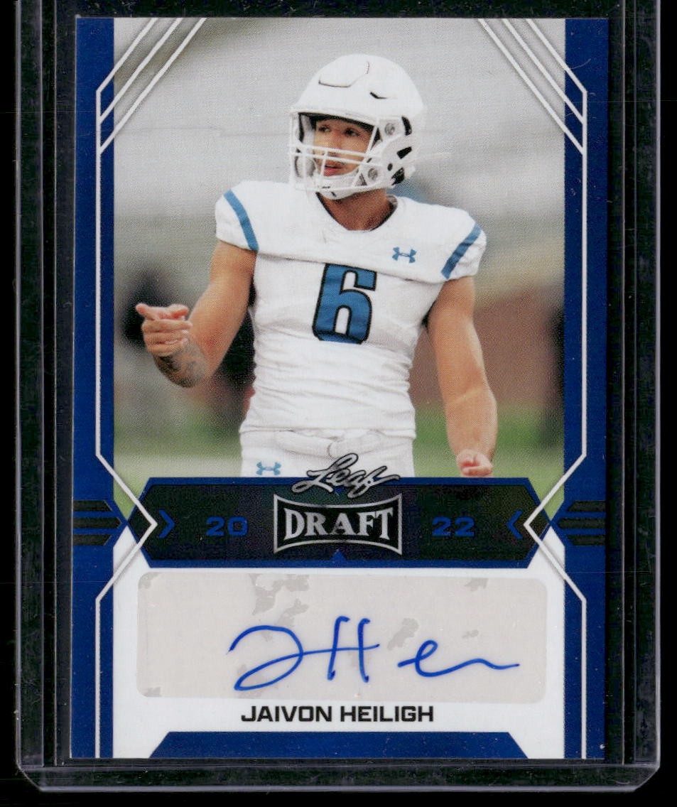 2022 Leaf Draft #BA-JH1 Jaivon Heiligh Autographs Blue